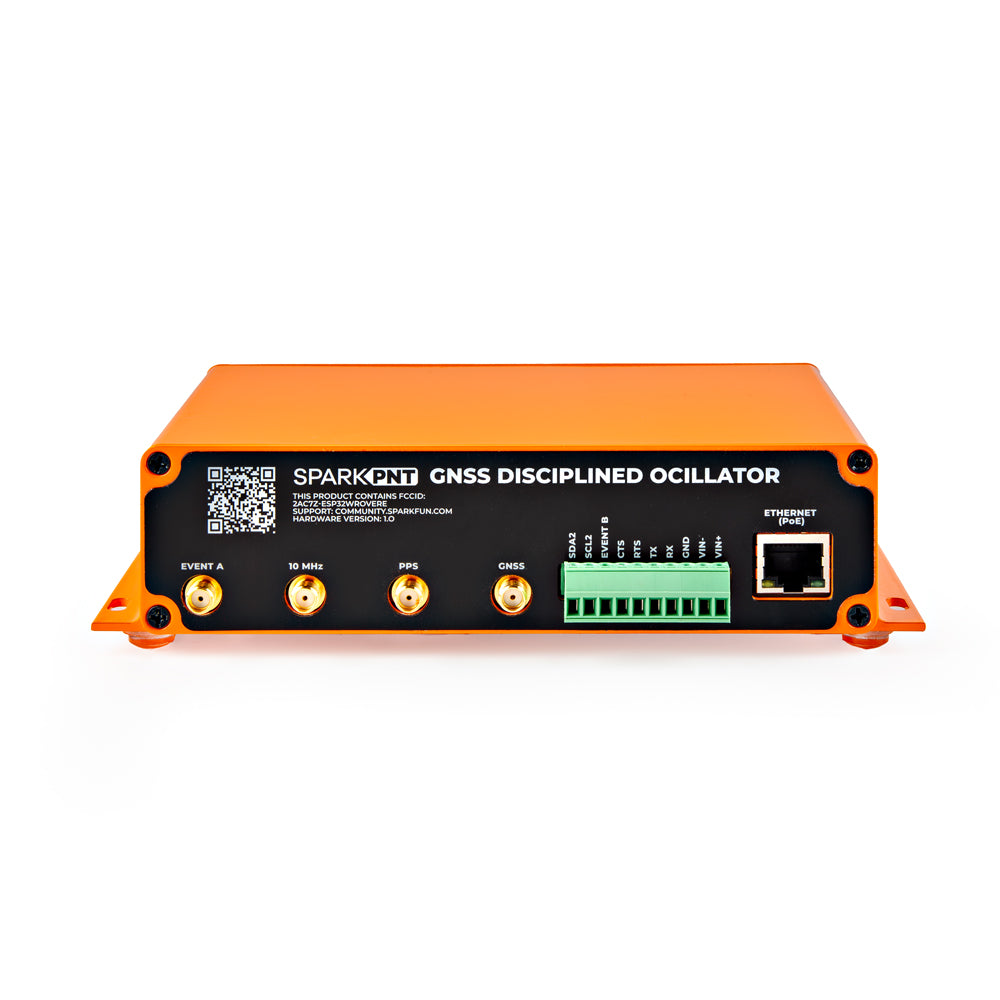 Backside of GNSSDO timing device showing various inputs